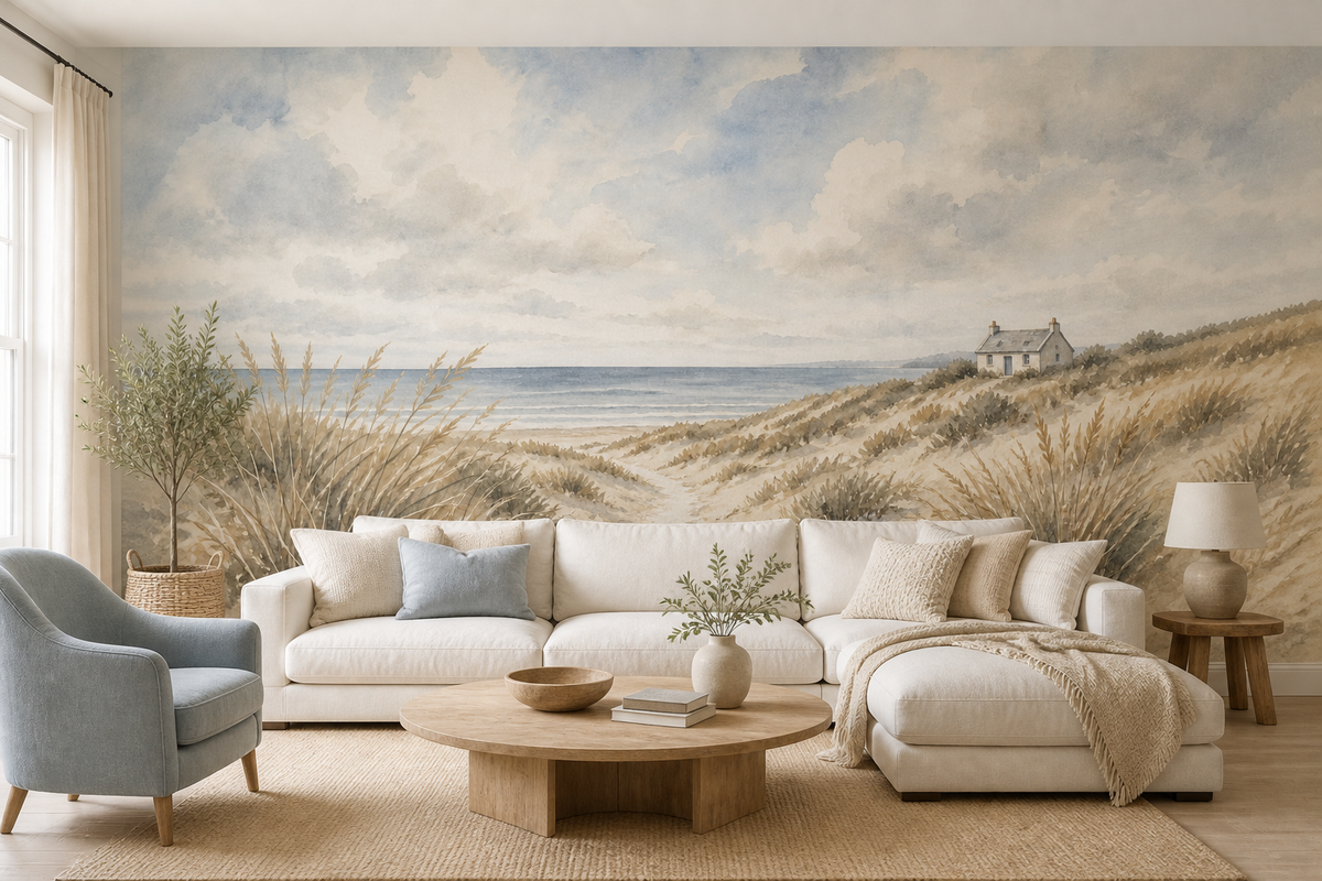 Blue Coastal Wallpaper Mural product view