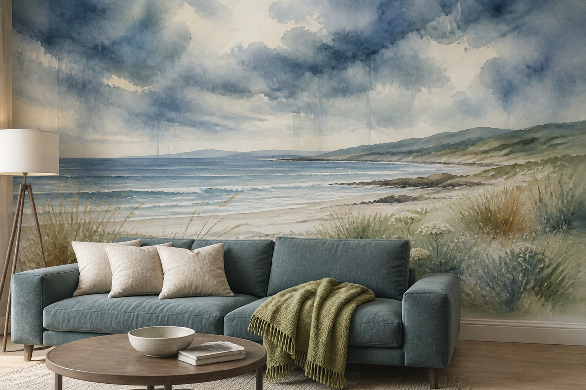 Blue Stormy Wallpaper Mural product view