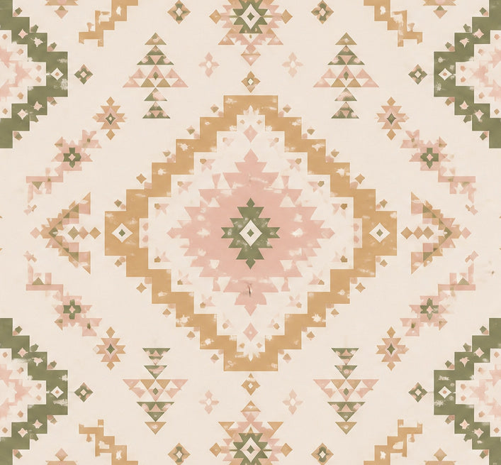 Blush Aztec Wallpaper Mural product view