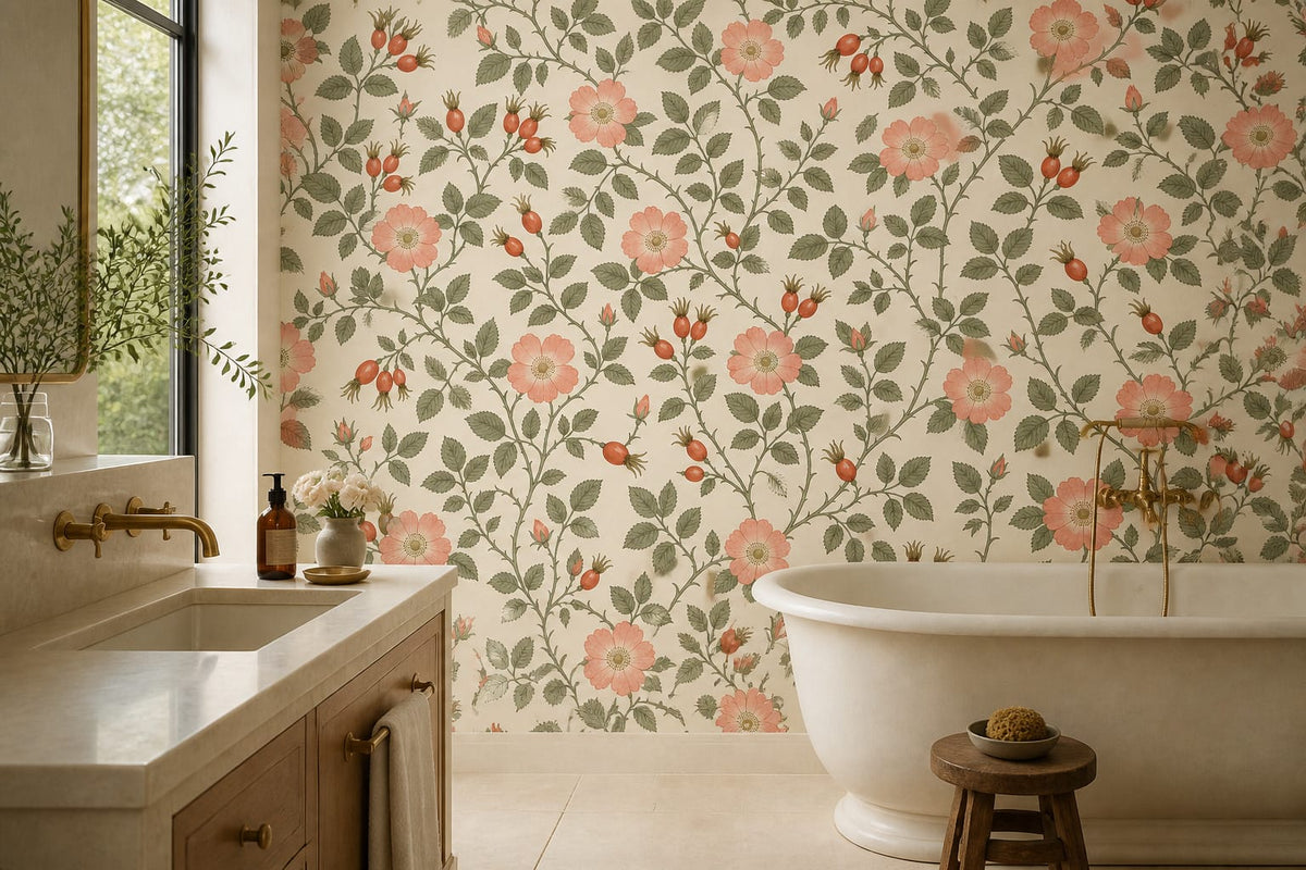 Blush Botanical Wallpaper Mural product view