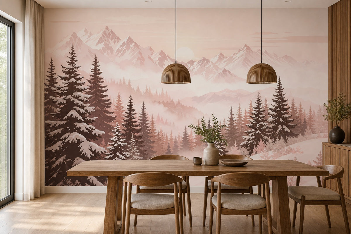 Blush Alpine Wallpaper Mural product view