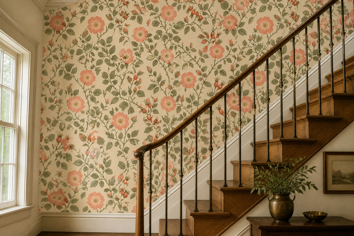 Blush Botanical Wallpaper Mural product view