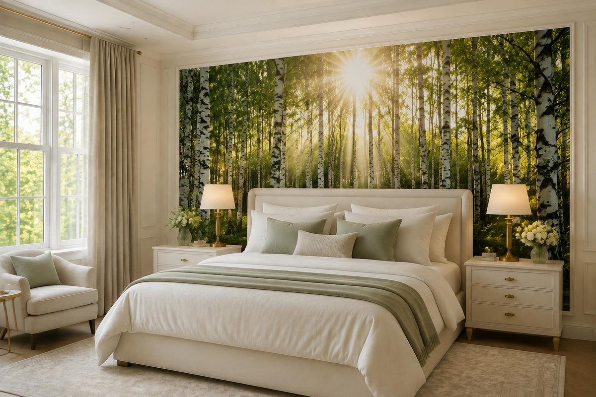 custom botanical neutral bedroom peel and stick removable non woven vinyl wallpa scene
