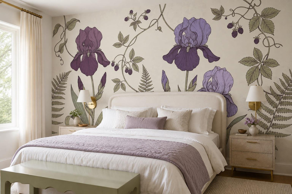 custom botanical neutral bedroom peel and stick removable non woven vinyl wallpa scene
