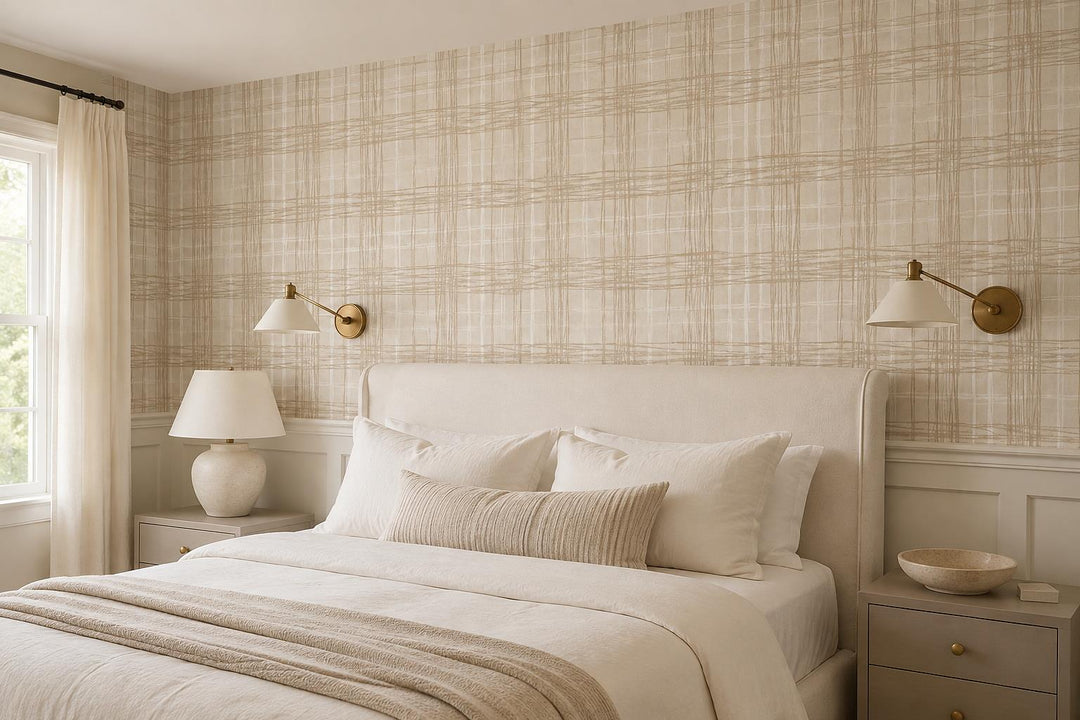 custom botanical neutral bedroom peel and stick removable non woven vinyl wallpa scene