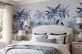 Blue Dense Palms Tropical Wallpaper Mural