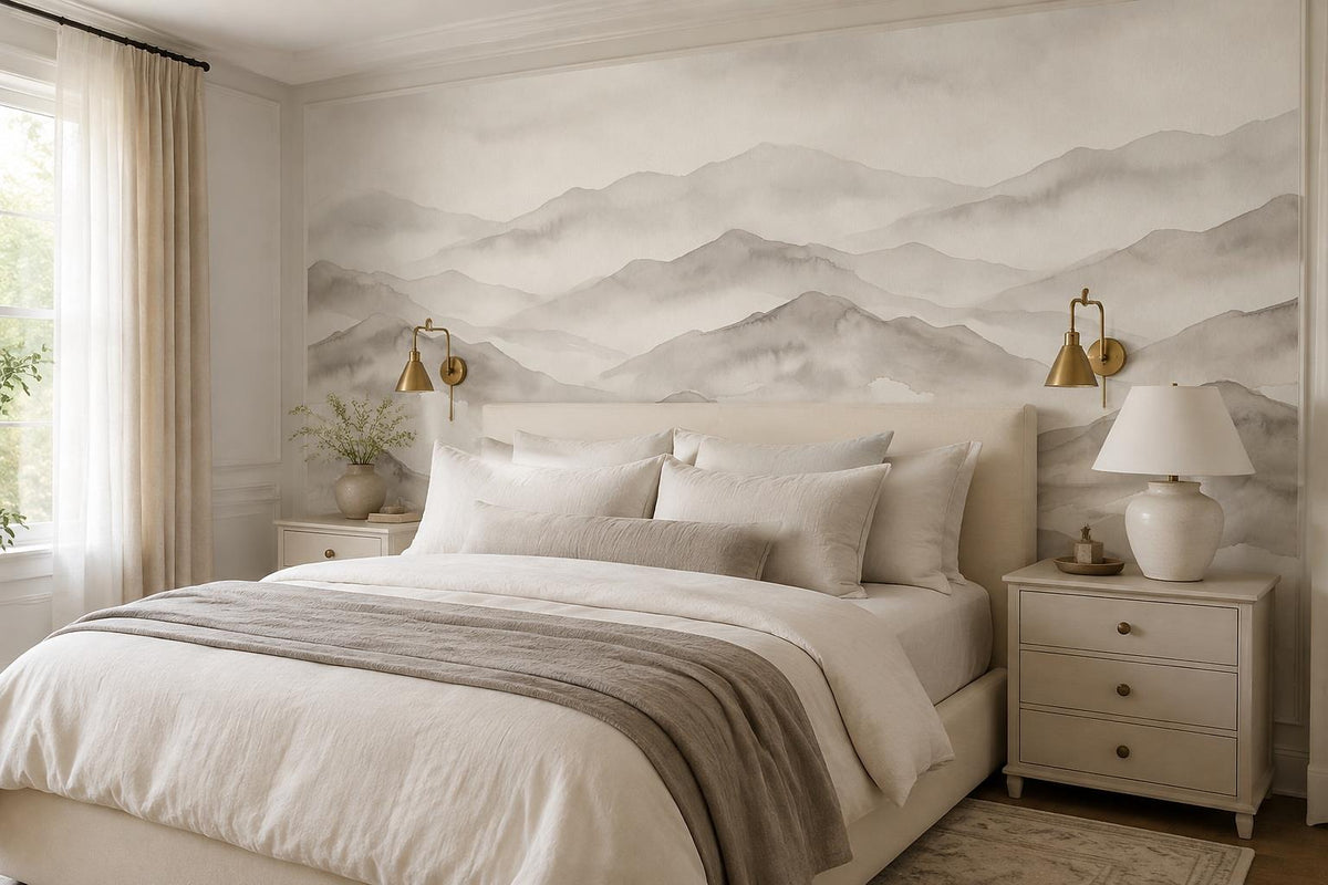custom botanical neutral bedroom peel and stick removable non woven vinyl wallpa scene