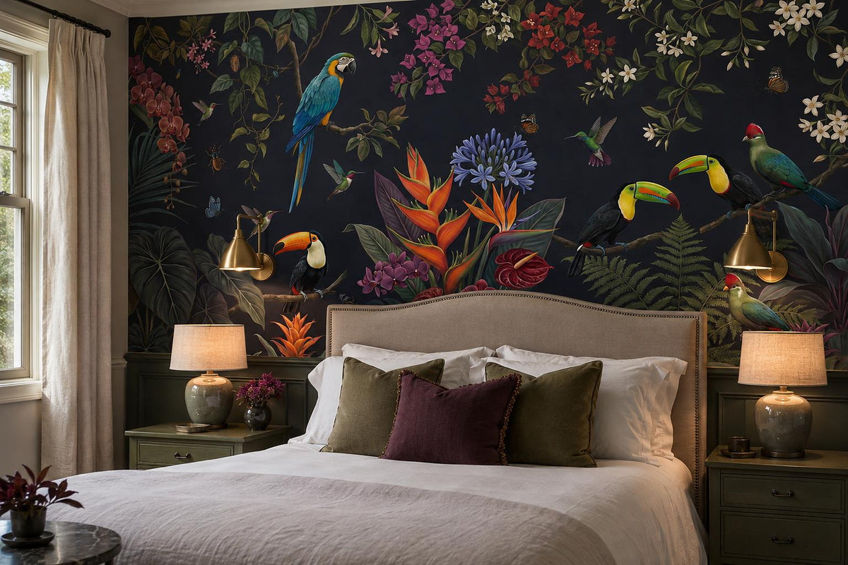 custom botanical neutral bedroom peel and stick removable non woven vinyl wallpa scene