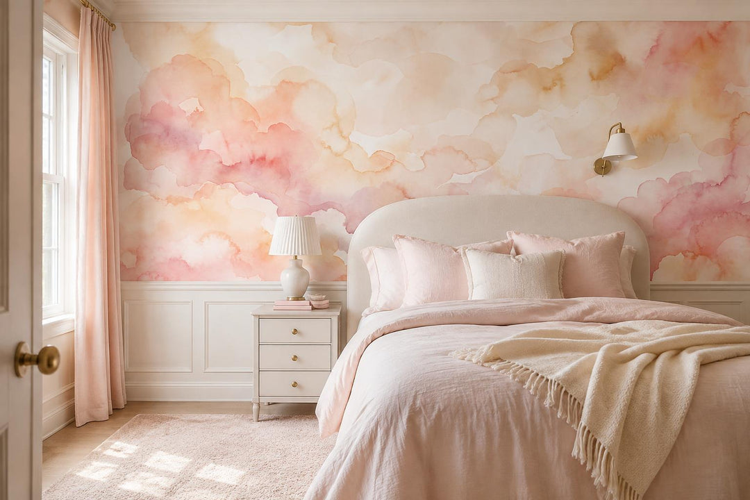 custom botanical neutral bedroom peel and stick removable non woven vinyl wallpa scene