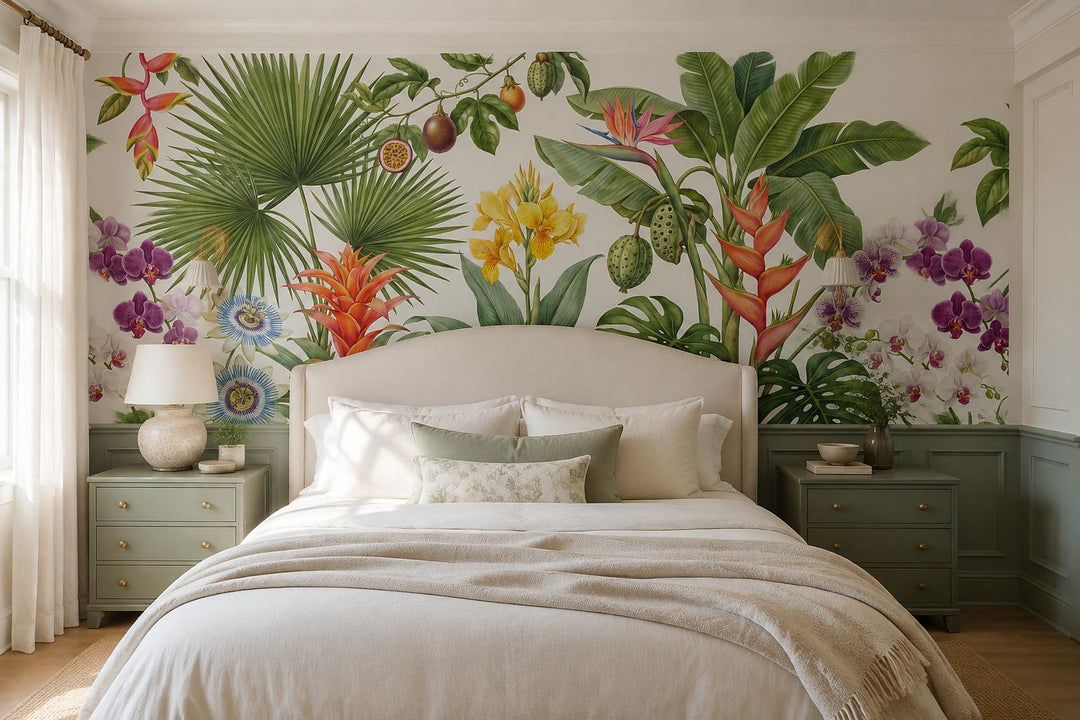 custom botanical neutral bedroom peel and stick removable non woven vinyl wallpa scene