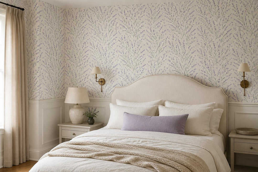 custom botanical neutral bedroom peel and stick removable non woven vinyl wallpa scene