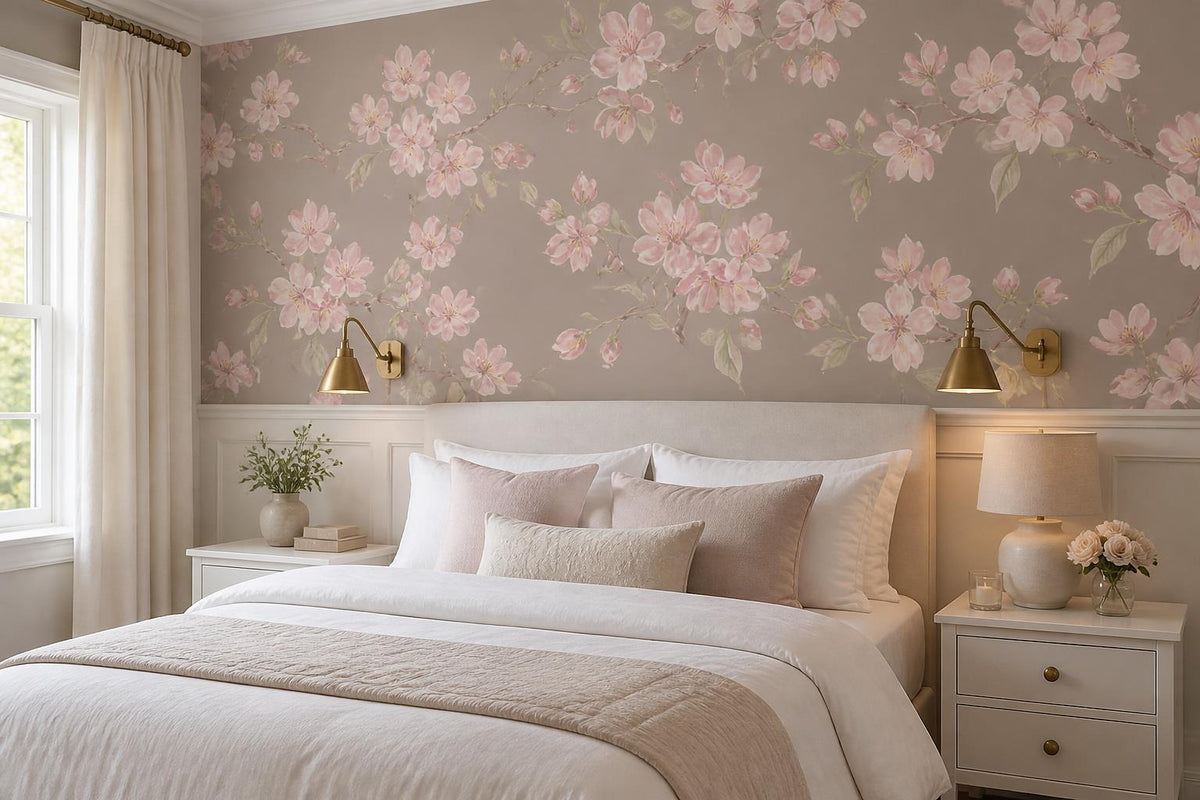 custom botanical neutral bedroom peel and stick removable non woven vinyl wallpa scene