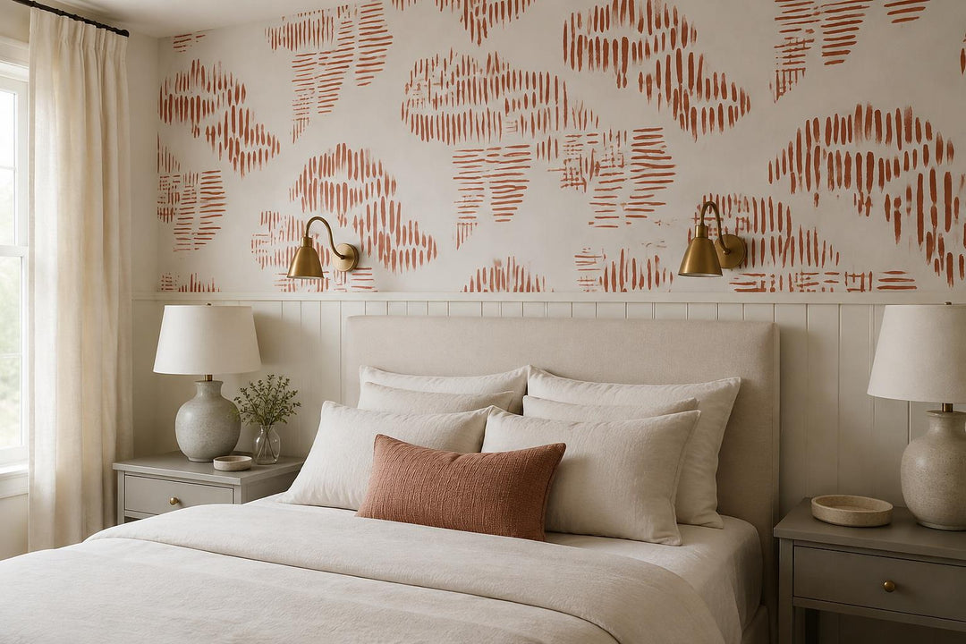 custom botanical neutral bedroom peel and stick removable non woven vinyl wallpa scene