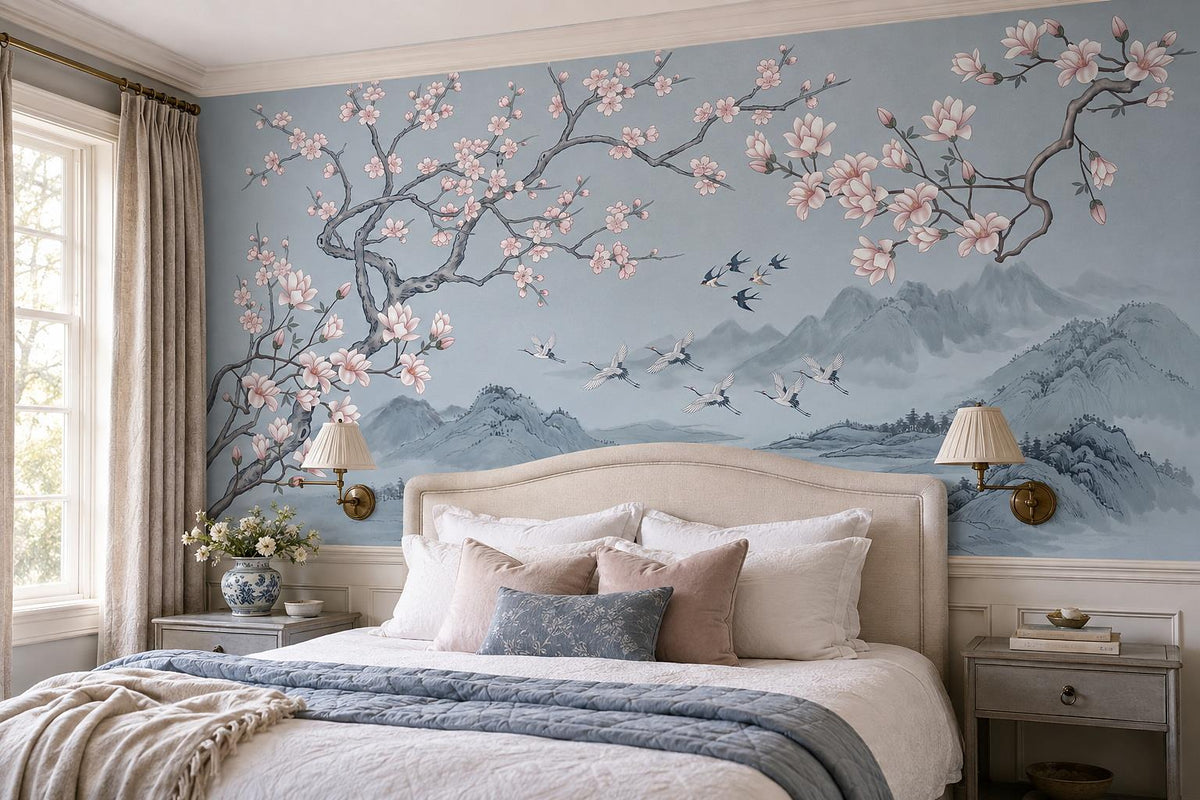 custom botanical neutral bedroom peel and stick removable non woven vinyl wallpa scene