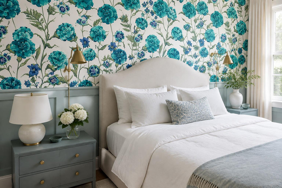 custom botanical neutral bedroom self adhesive removable non woven vinyl wallpap scene