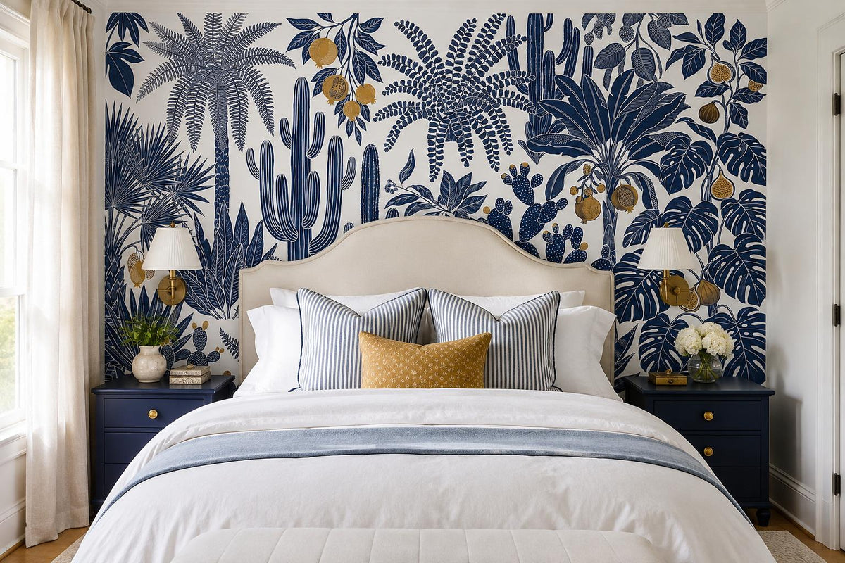 custom botanical neutral bedroom self adhesive removable non woven vinyl wallpap scene