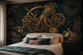 Navy Octopus Underwater Wallpaper Mural
