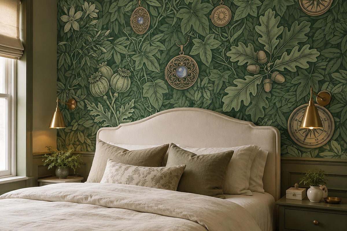 custom botanical neutral bedroom self adhesive removable non woven vinyl wallpap scene