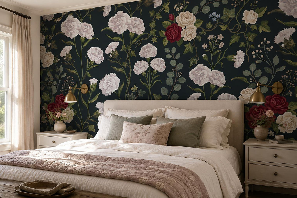 custom botanical neutral bedroom self adhesive removable non woven vinyl wallpap scene