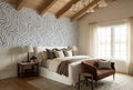 Blue Line Paths Geometric Wallpaper Mural