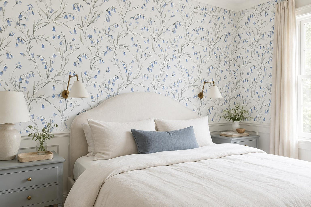 custom botanical neutral bedroom self adhesive removable non woven vinyl wallpap scene