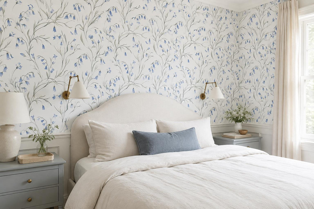 custom botanical neutral bedroom self adhesive removable non woven vinyl wallpap scene