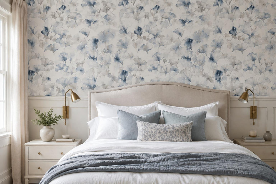 custom botanical neutral bedroom self adhesive removable non woven vinyl wallpap scene