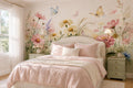 Cream Butterflies Meadow Wallpaper Mural