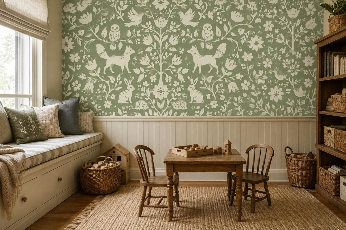 custom botanical neutral bedroom self adhesive removable non woven vinyl wallpap scene