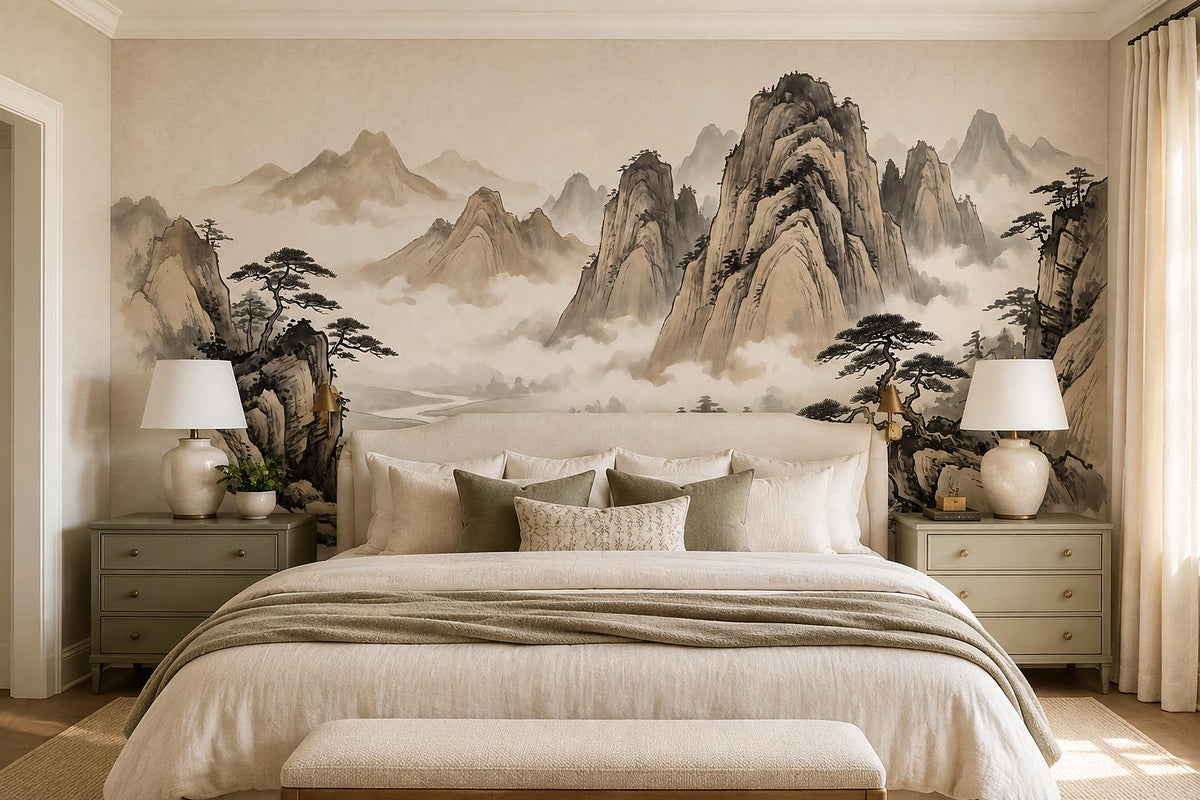 custom botanical neutral bedroom self adhesive removable non woven vinyl wallpap scene