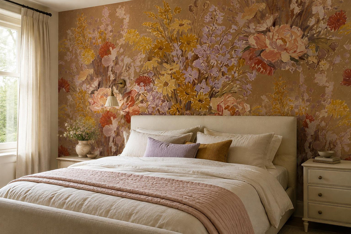 custom botanical neutral bedroom stick on removable non woven vinyl wallpaper mu scene