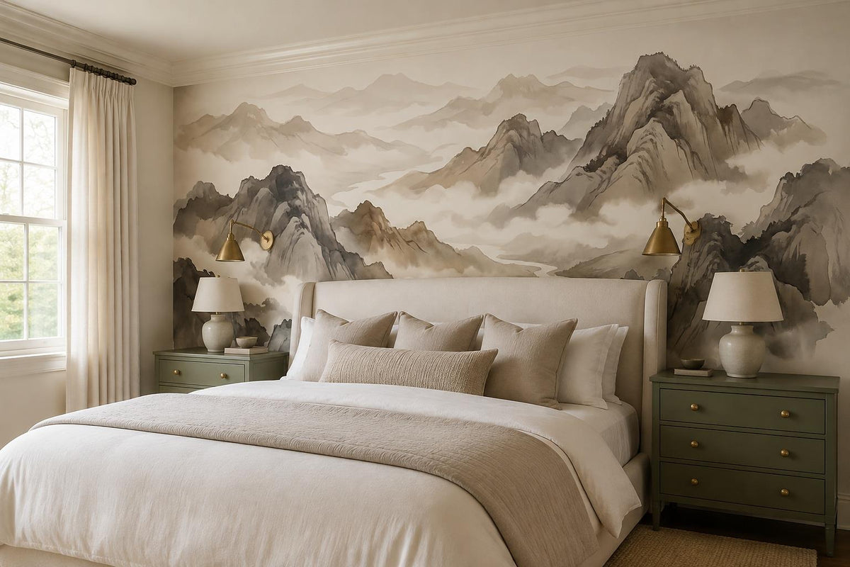 custom botanical neutral bedroom stick on removable non woven vinyl wallpaper mu scene