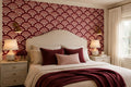 Burgundy Scalloped Arches Geometric Wallpaper Mural
