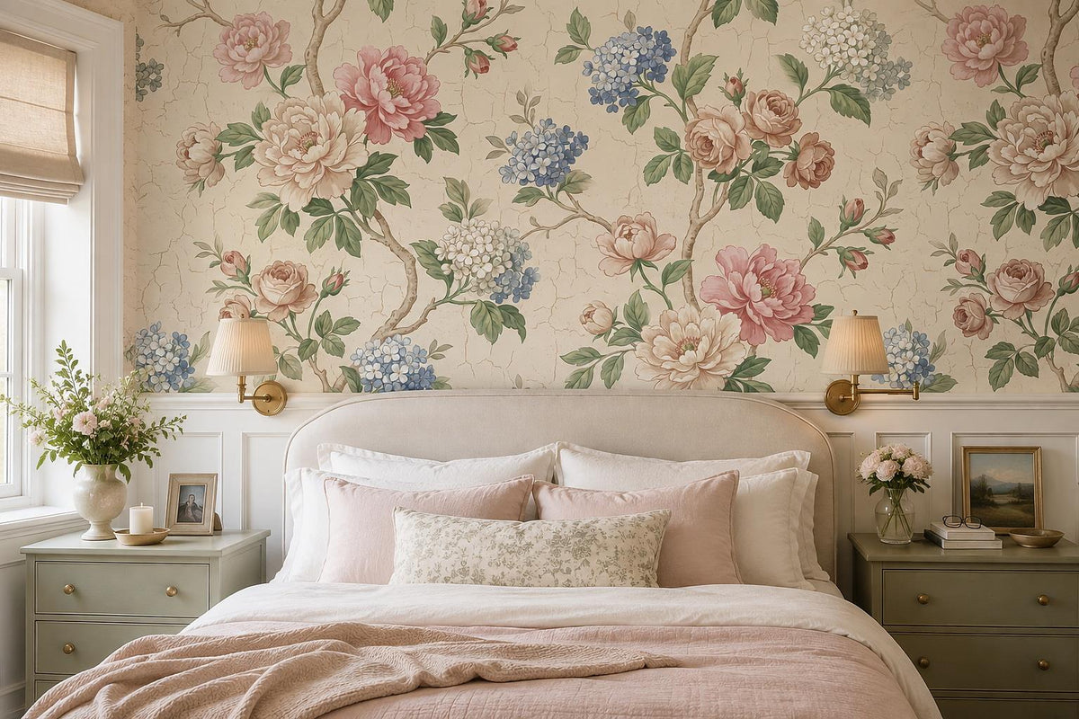 custom botanical neutral bedroom stick on removable non woven vinyl wallpaper mu scene