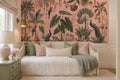 Pink Dense Tropical Foliage Jungle Wallpaper Mural