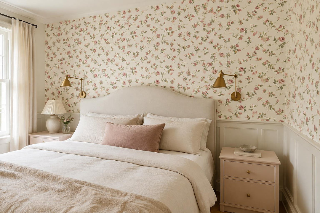 custom botanical neutral bedroom stick on removable non woven vinyl wallpaper mu scene