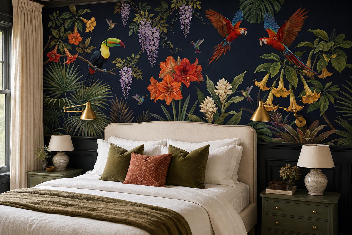 custom botanical neutral bedroom stick on removable non woven vinyl wallpaper mu scene