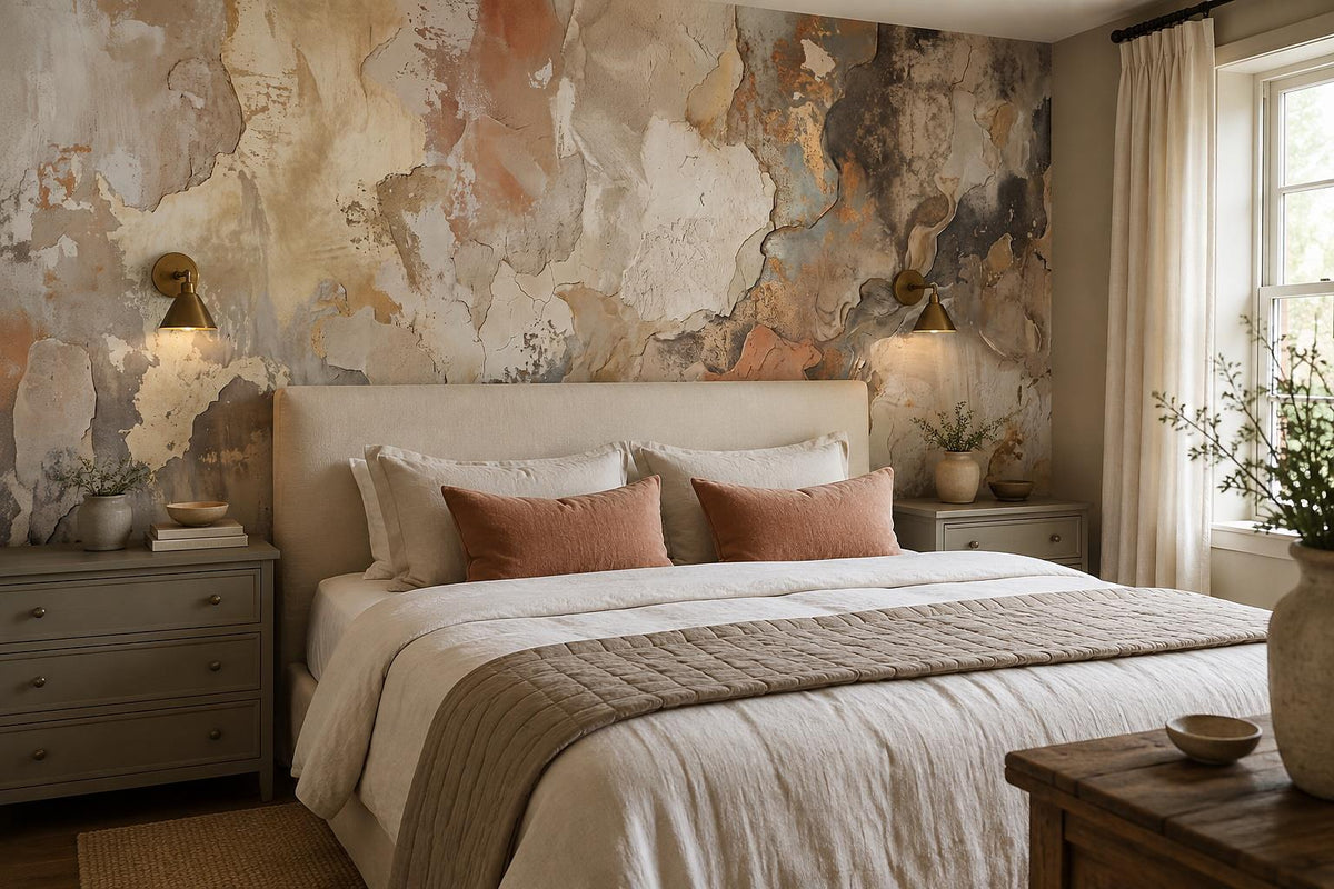 custom botanical neutral bedroom stick on removable non woven vinyl wallpaper mu scene
