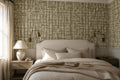 Sage Green Basket Weave Woven Wallpaper Mural