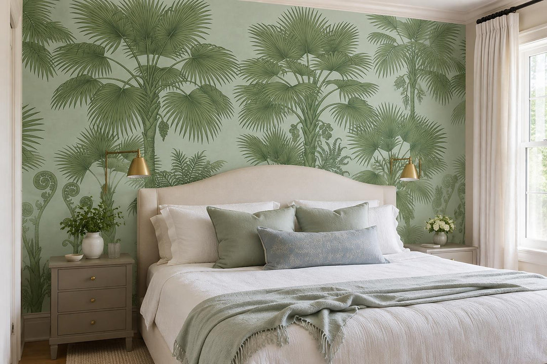 custom botanical neutral bedroom stick on removable non woven vinyl wallpaper mu scene