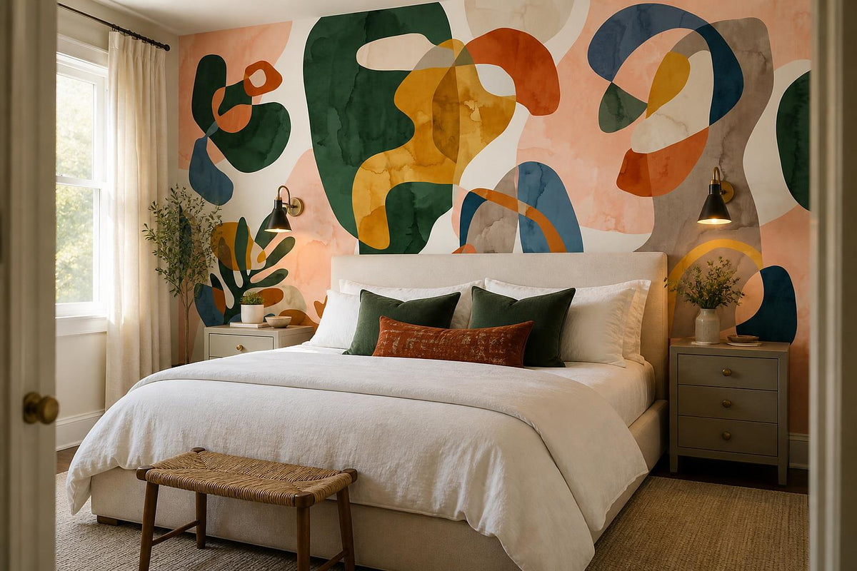 custom botanical neutral bedroom stick on removable non woven vinyl wallpaper mu scene