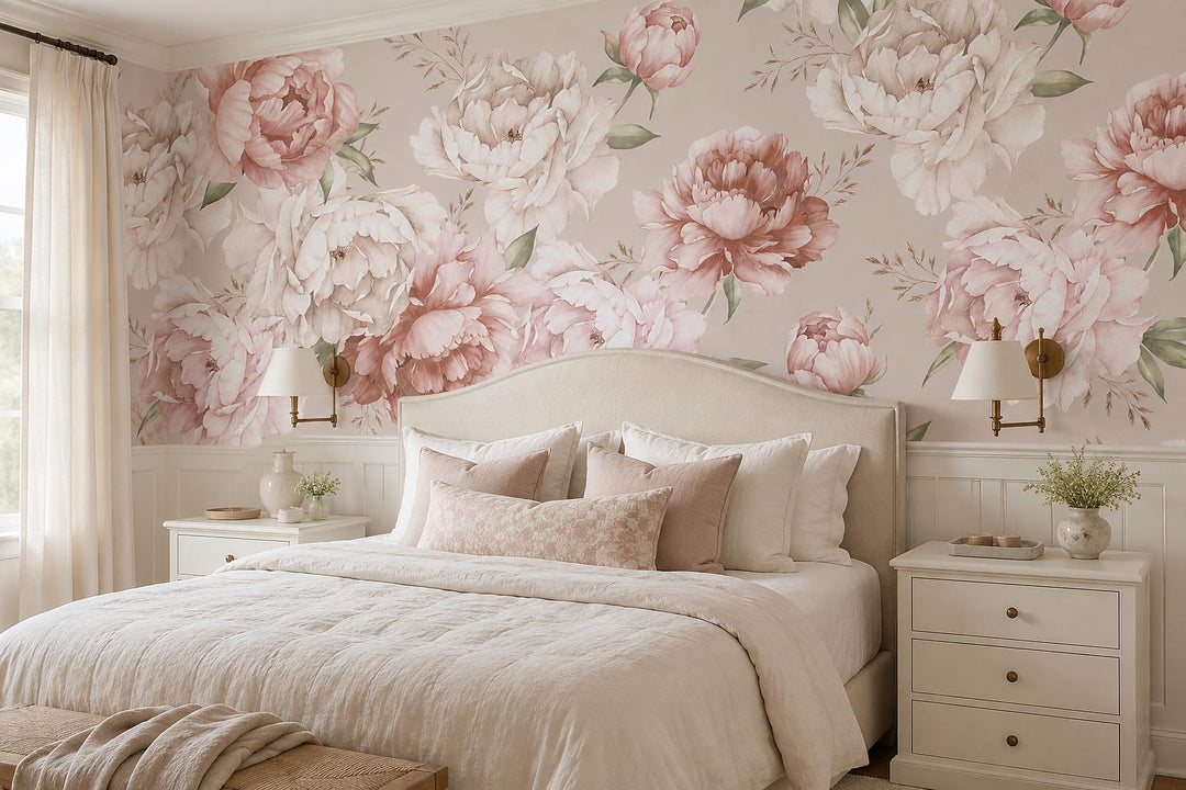 custom botanical neutral bedroom stick on removable non woven vinyl wallpaper mu scene