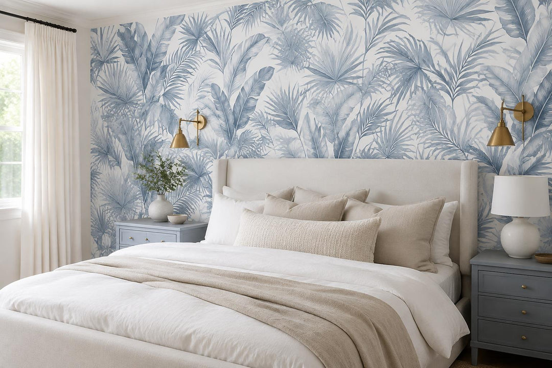 custom botanical neutral bedroom stick on removable non woven vinyl wallpaper mu scene