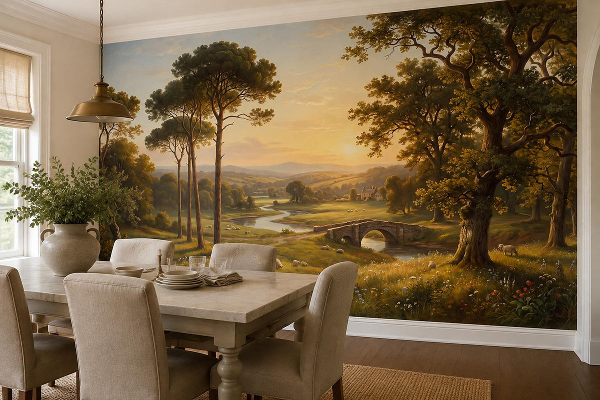 custom botanical neutral dining room peel and stick removable non woven vinyl wa scene