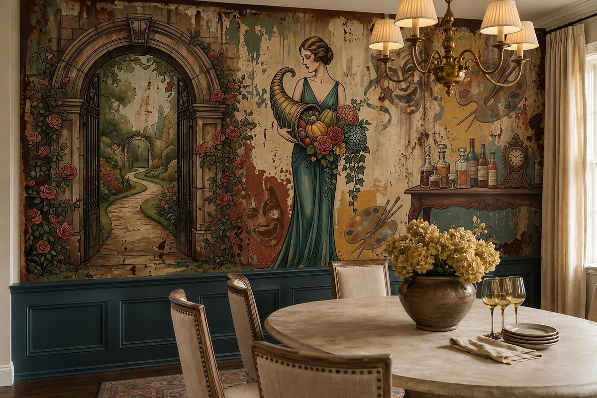 custom botanical neutral dining room peel and stick removable non woven vinyl wa scene