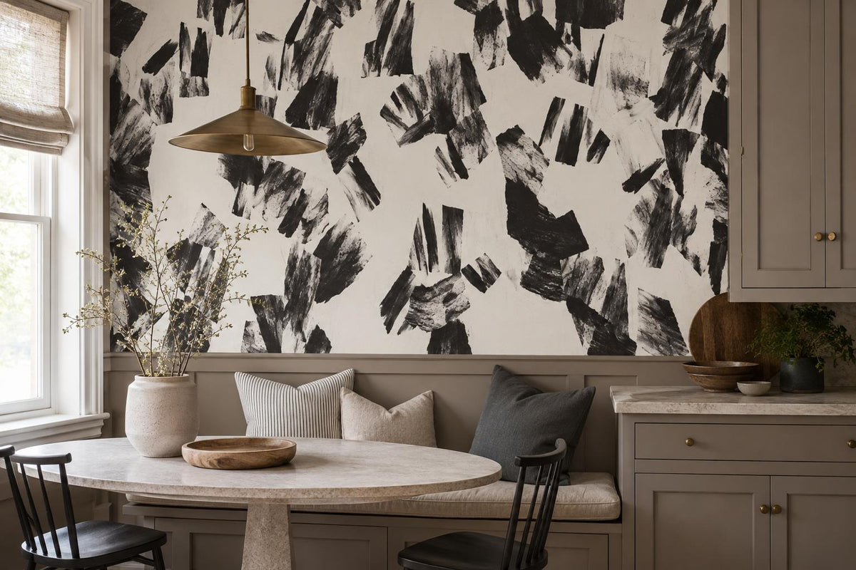 custom botanical neutral dining room peel and stick removable non woven vinyl wa scene