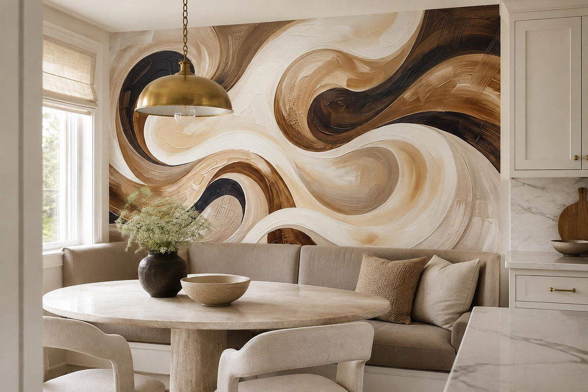 custom botanical neutral dining room peel and stick removable non woven vinyl wa scene