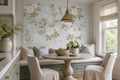 Blue White Roses Floral Wallpaper Mural