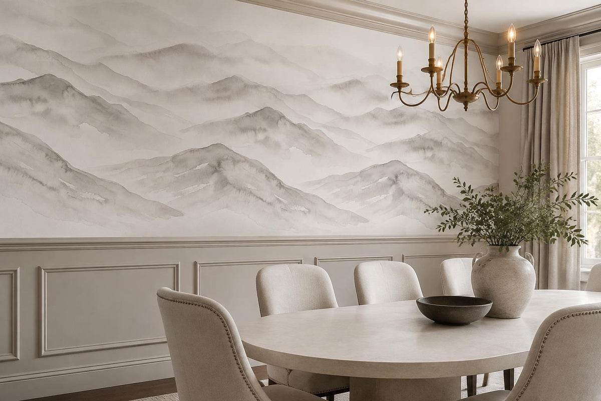 custom botanical neutral dining room peel and stick removable non woven vinyl wa scene