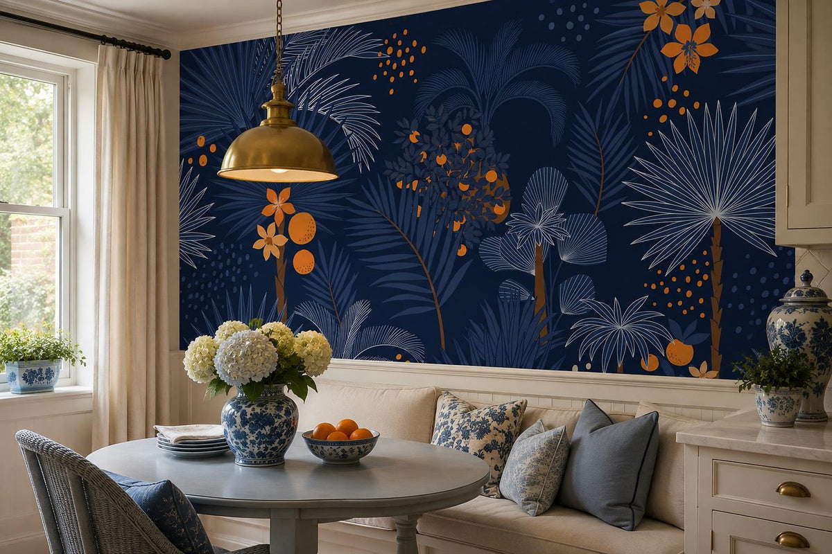 custom botanical neutral dining room peel and stick removable non woven vinyl wa scene